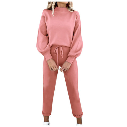 Ensemble 2 Pièces Femme – Haut Col Roulé et Pantalon