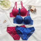 Ensemble de 2 pièces de lingerie en dentelle colorée pour femmes