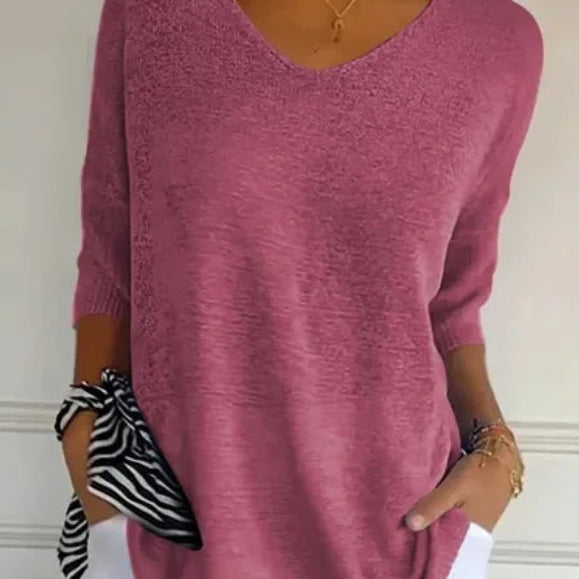Pull décontracté à col en V pour femmes