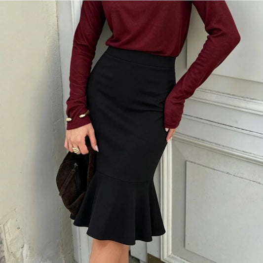 Jupe Ajustée Femme – Taille Élastique et Style Urbain