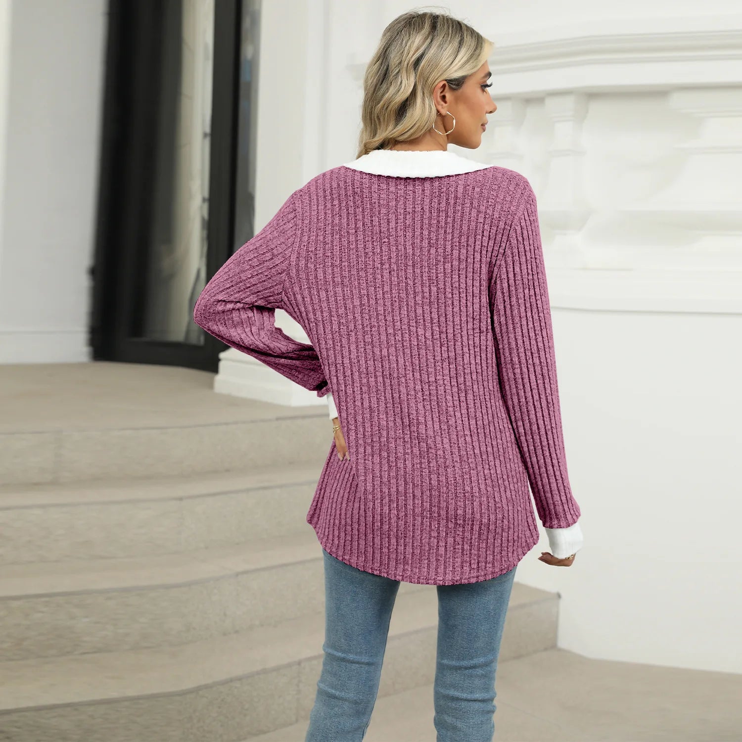T-shirt à manches longues décontracté lâche pour femmes