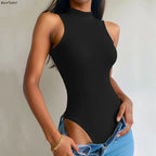 Body moulant sans manches pour femmes