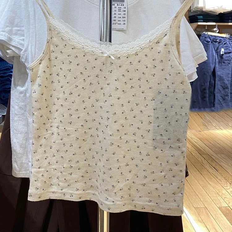 Top en dentelle de coton pour femmes