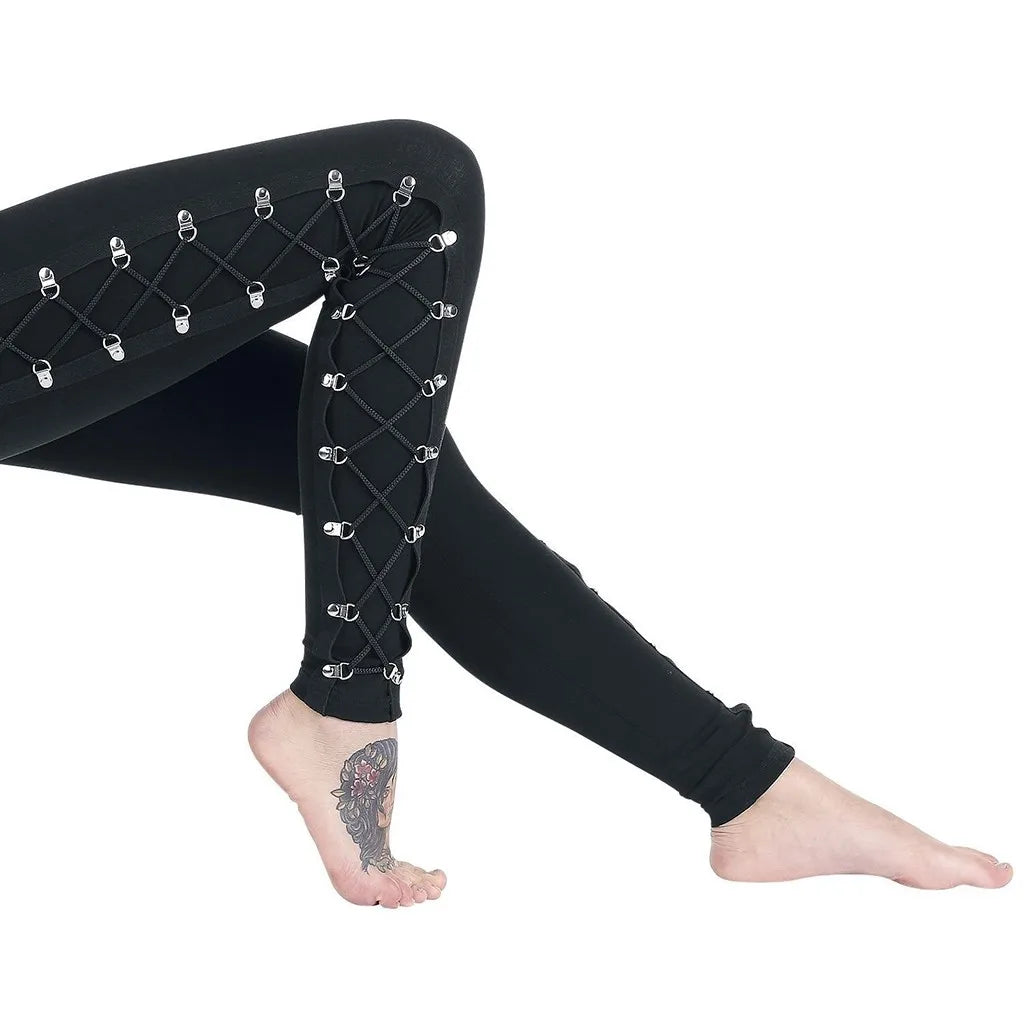 Leggings à lacets gothiques pour femmes