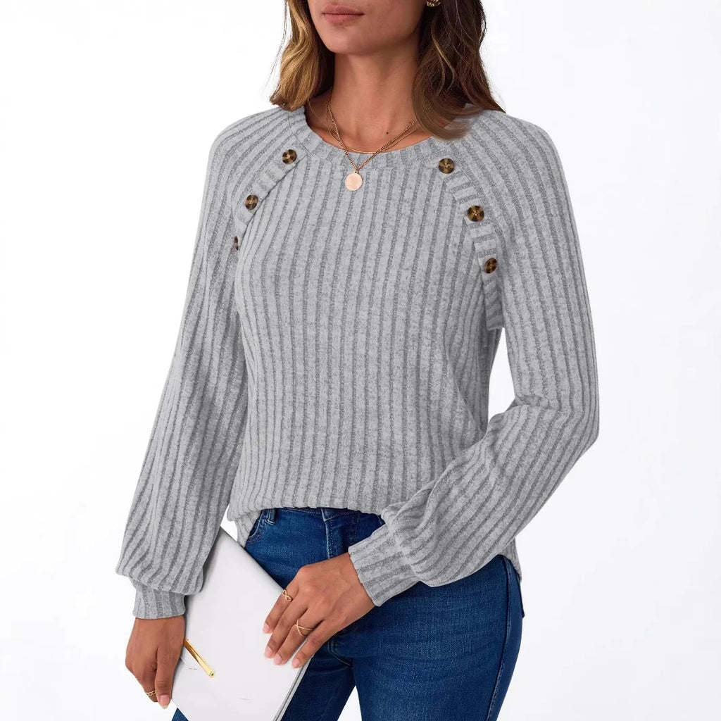 T-shirt à manches longue décontracté lâche pour femmes