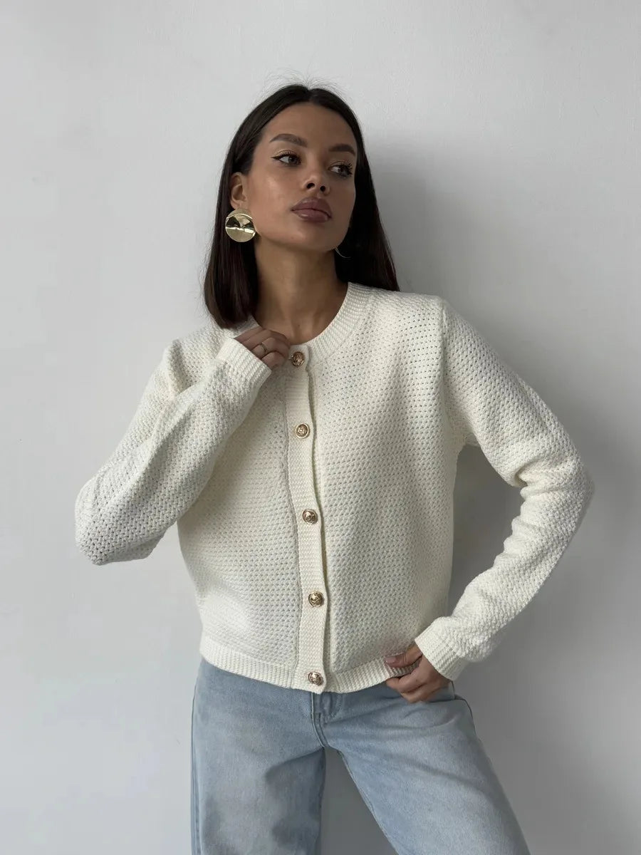 Cardigan en tricot ajouré pour femmes