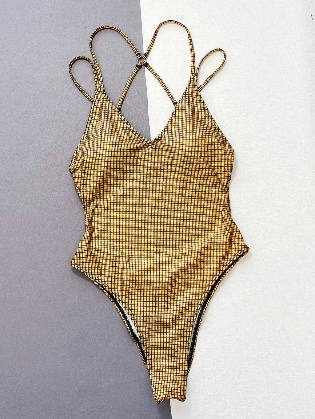 Body moulant doré à sequins pour femmes