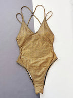 Body moulant doré à sequins pour femmes
