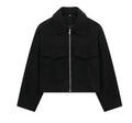 Manteau en laine avec fermeture éclair de luxe pour femmes