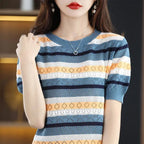 Pull ample à manches courtes pour femmes