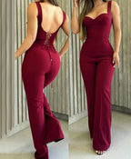 Combinaison sexy à lacets dos nu pour femmes