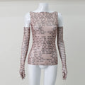 T-shirt en maille transparente pour femmes