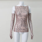 T-shirt en maille transparente pour femmes