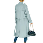 Manteau coupe-vent à double boutonnage pour femmes