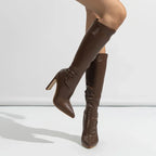 Bottes élégantes à bout pointu et à talons hauts pour femmes