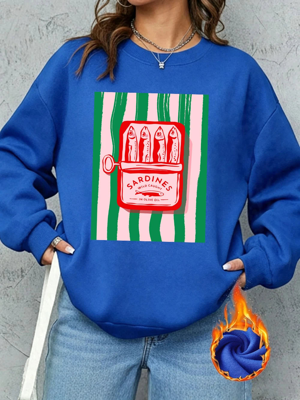 Sweat-shirts imprimés Sardines Wild Caught pour femmes