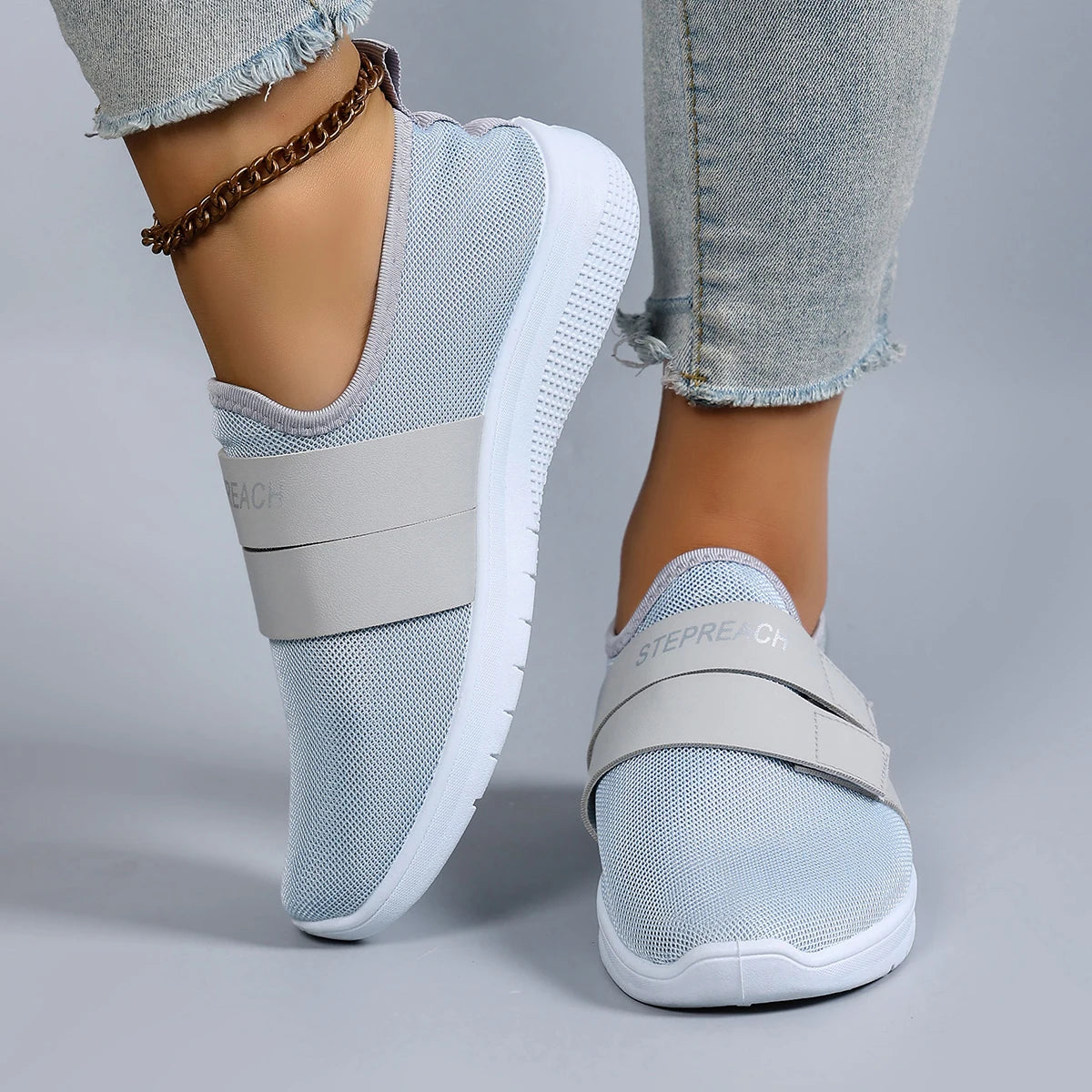 Chaussures plates d'été en maille respirante pour femmes