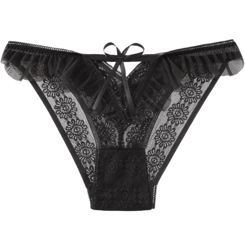 Culotte en dentelle française taille basse pour femmes