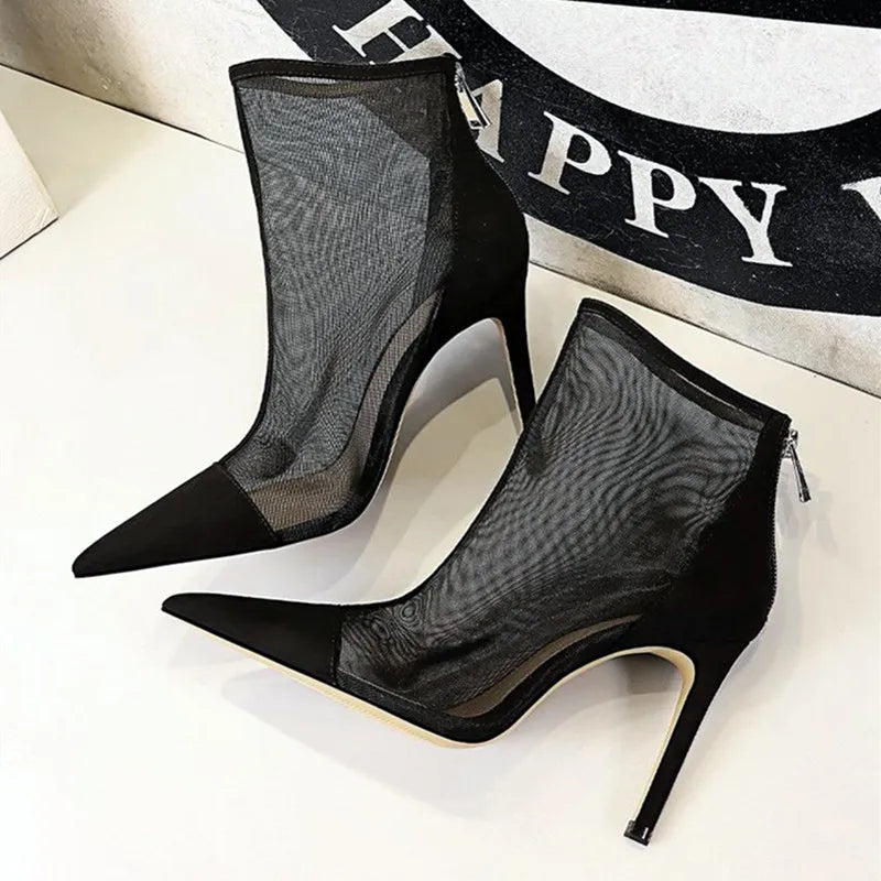Bottines creuses en maille pour femmes