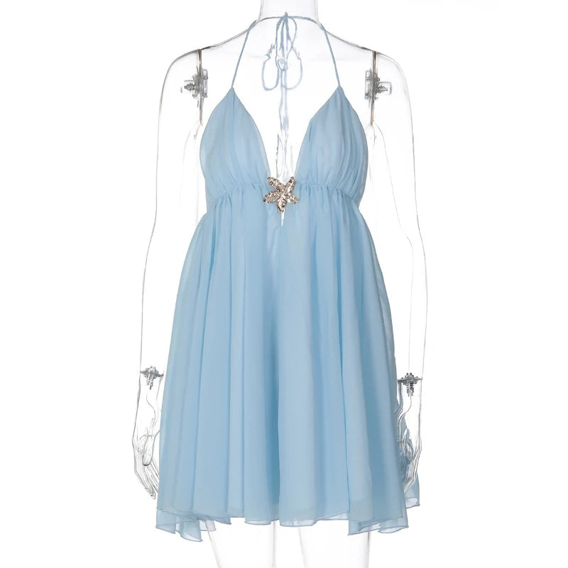 Robe mini sexy dos nu pour femmes