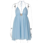 Robe mini sexy dos nu pour femmes