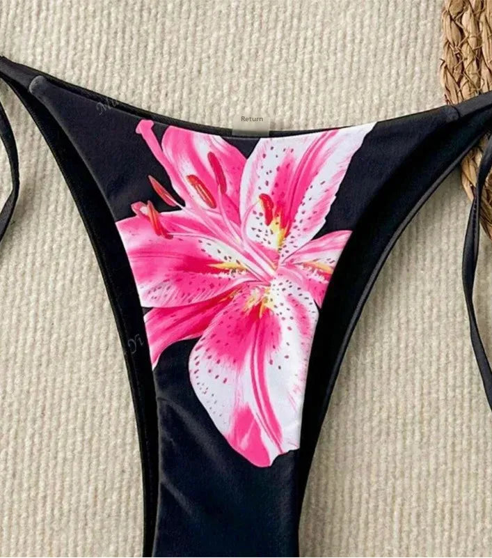 Maillot de bain deux pièces coupe croisée pour femmes