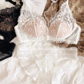 Ensemble soutien-gorge brassière push-up à décolleté plongeant et culotte pour femmes