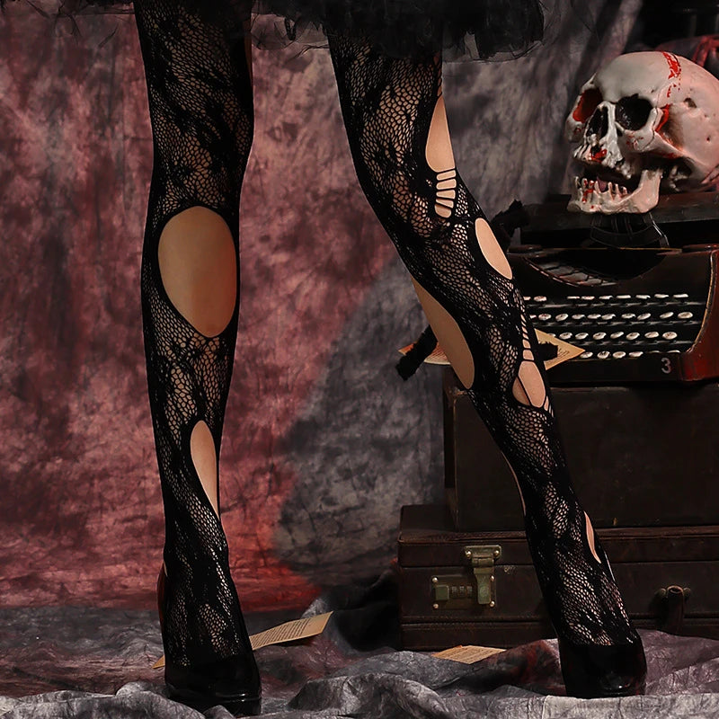 Collants résille à trous creux pour femmes