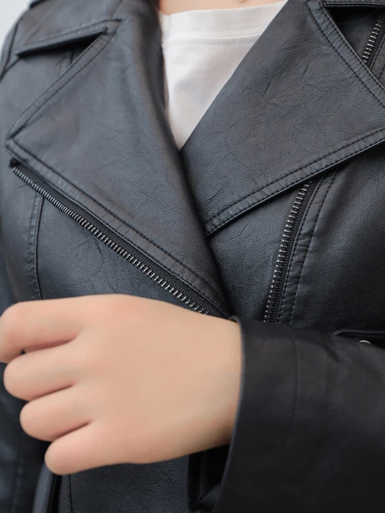 Veste femme classique en simili cuir