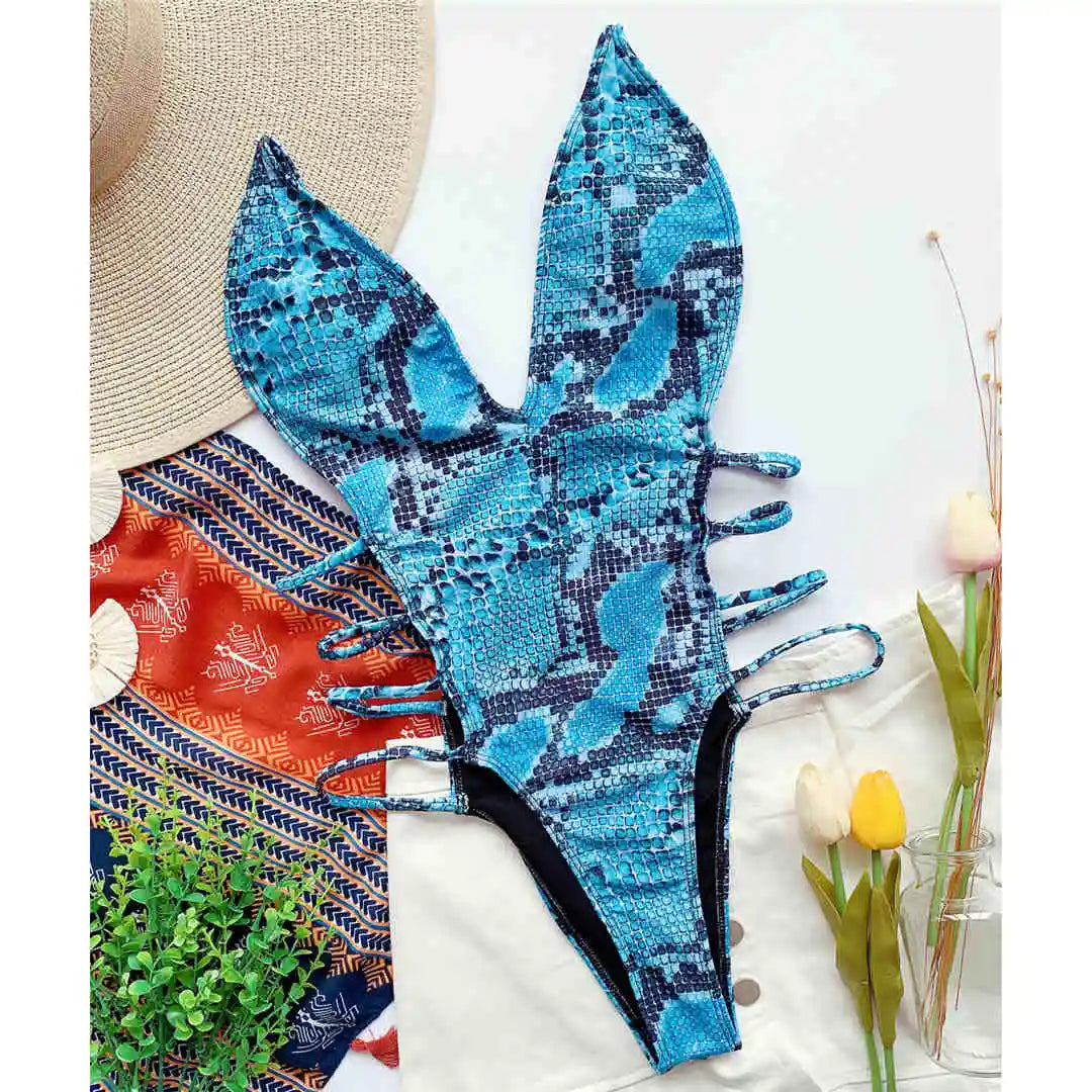 Maillot de Bain 1 Pièce Femme – Imprimé Serpent