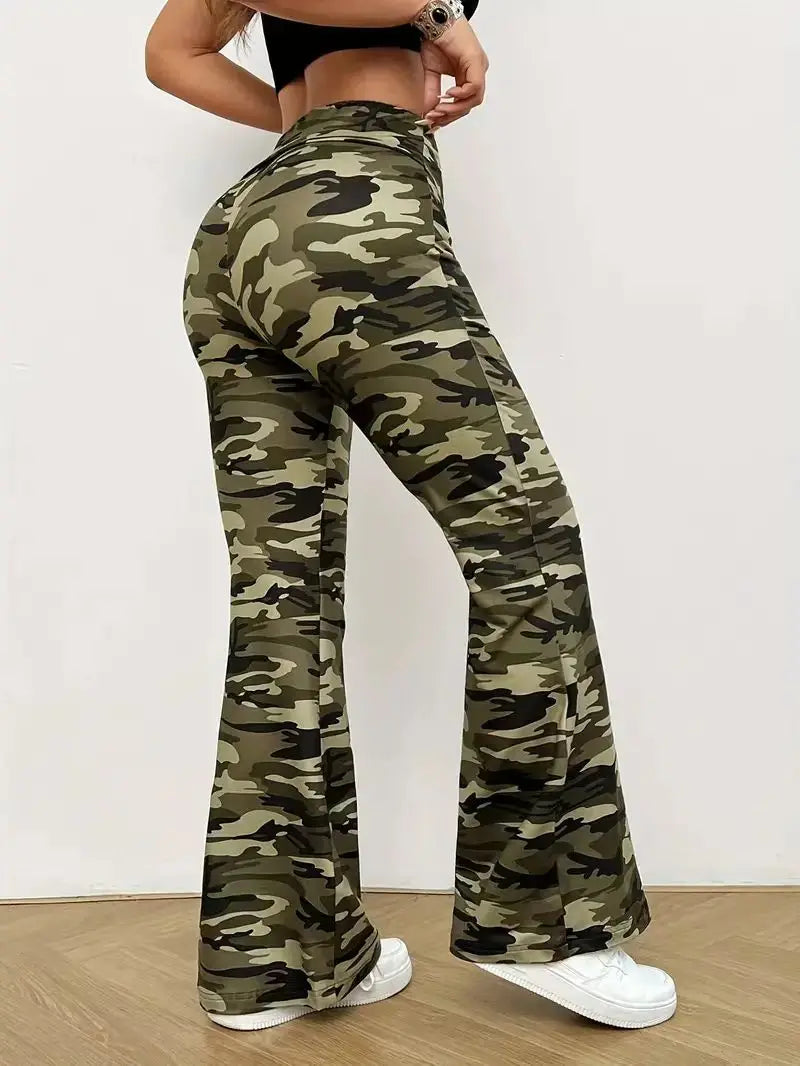 Pantalon taille haute à jambes larges pour femmes