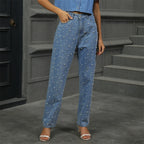 Jean vintage perlé pour femmes