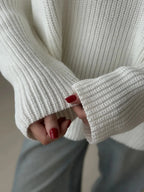 Pull basique tricoté col rond pour femmes