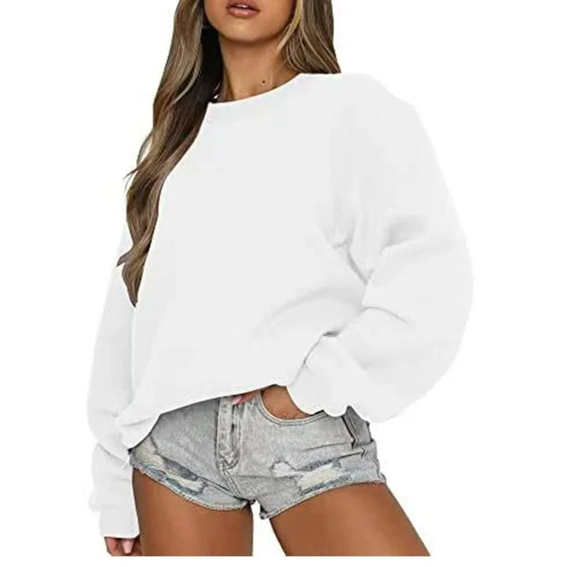 Pull décontracté couleur unie pour femmes