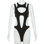 Body gothique ajouré pour femmes