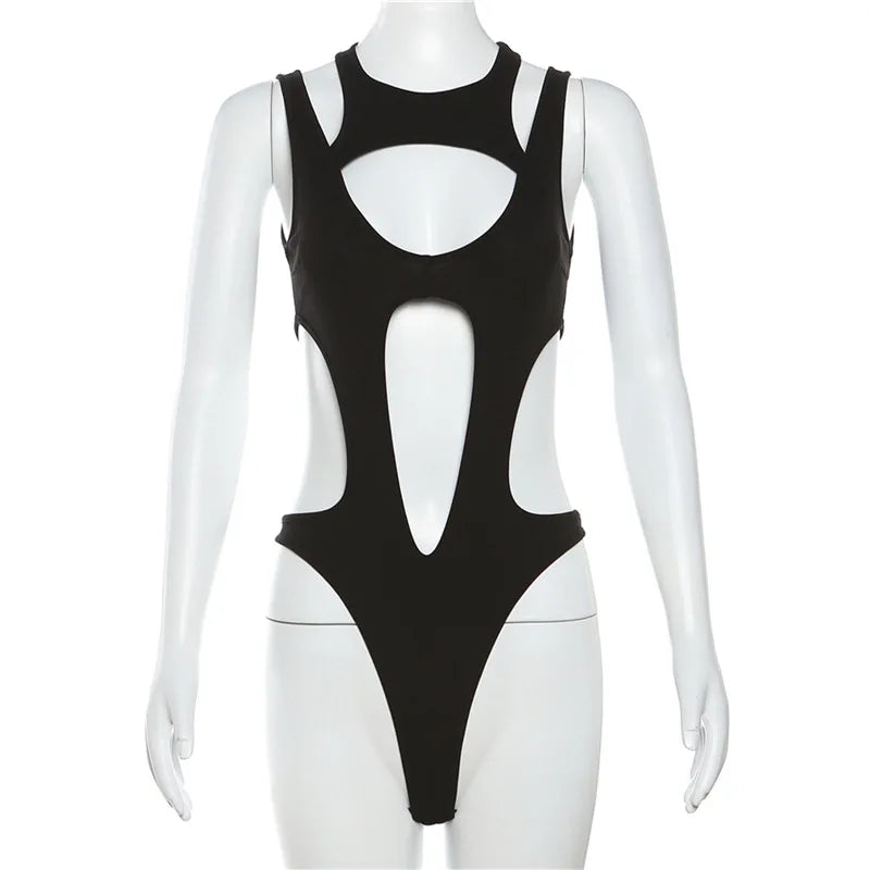 Body gothique ajouré pour femmes