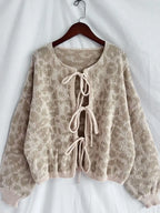 Cardigan tricoté à lacets pour femmes