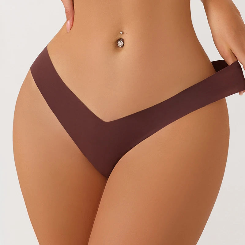 String en soie taille basse sans trace pour femmes