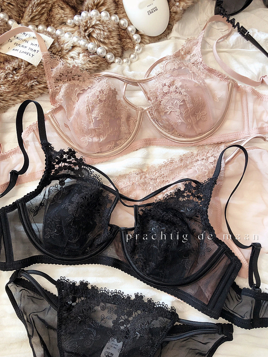 Ensemble soutien-gorge push-up à bretelles réglables et culotte pour femmes