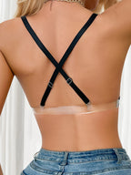 Soutien-gorge push-up sans fil noir 3/4 tasse pour femmes