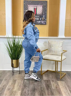 Ensemble deux pièces en jean pour femmes