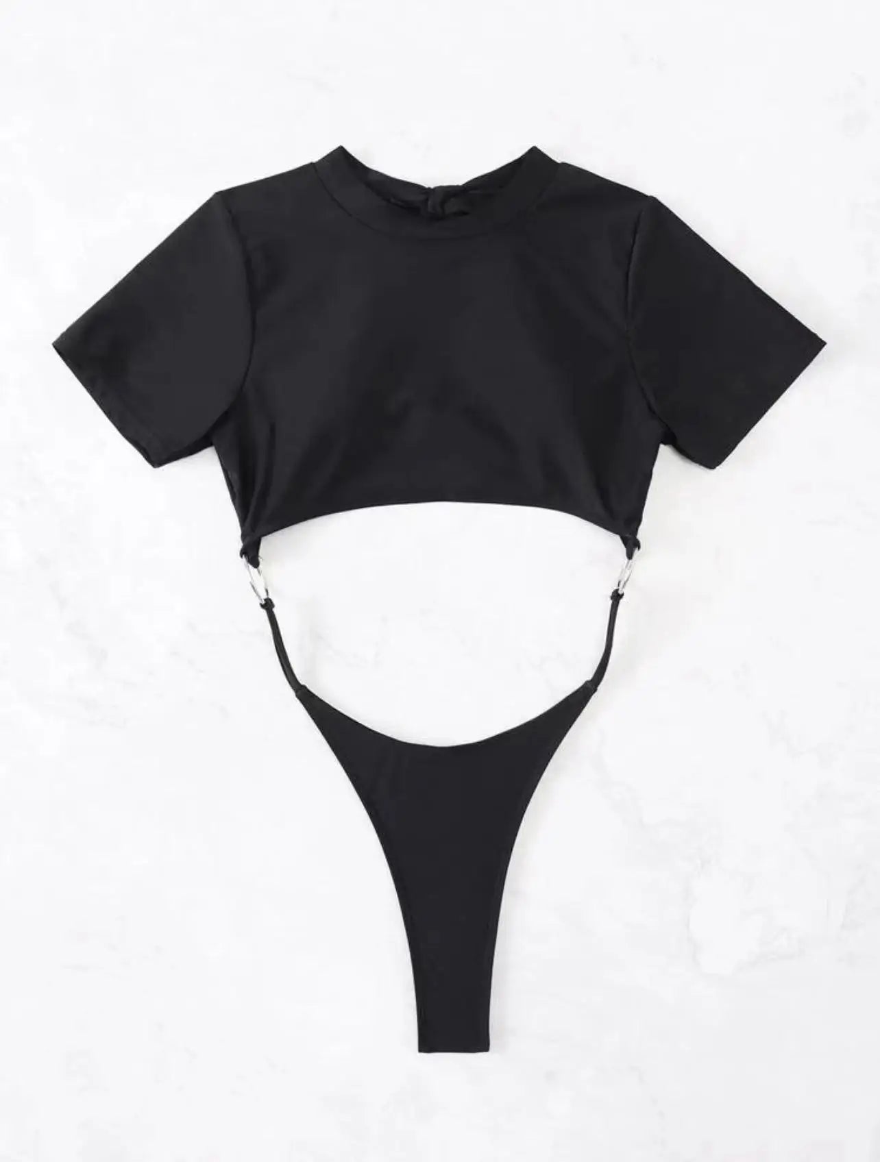 Maillot de bain Push Up une pièce à manches courtes pour femmes