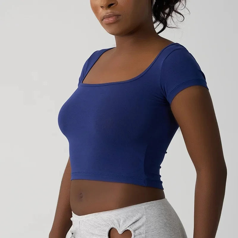 T-shirt en pur coton à col rond pour femmes