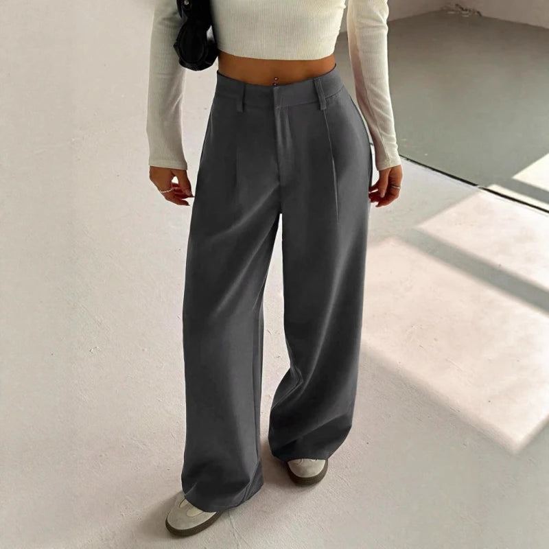 Pantalon Ample Femme – Taille Haute et Tissu Léger
