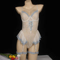 Body blanche en dentelle pour femmes