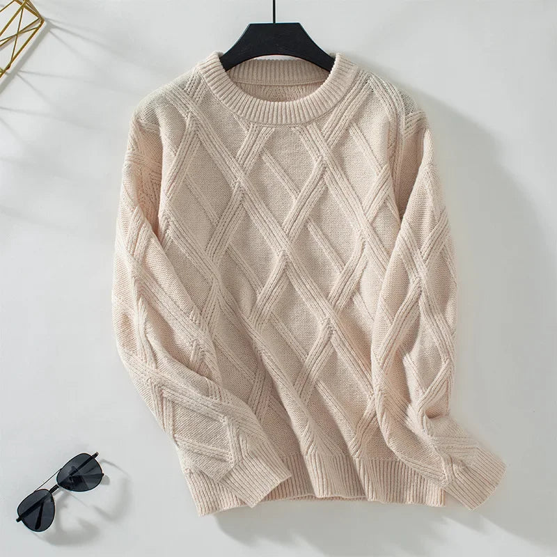 Pull à manches et col rond pour femmes