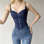 Body moulant sans manches et col en V pour femmes
