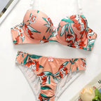 Ensemble lingerie 2 pièces imprimé pour femmes