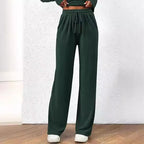 Ensemble décontracté T-shirt asymétrique à manches longues et pantalon à jambes larges pour femmes