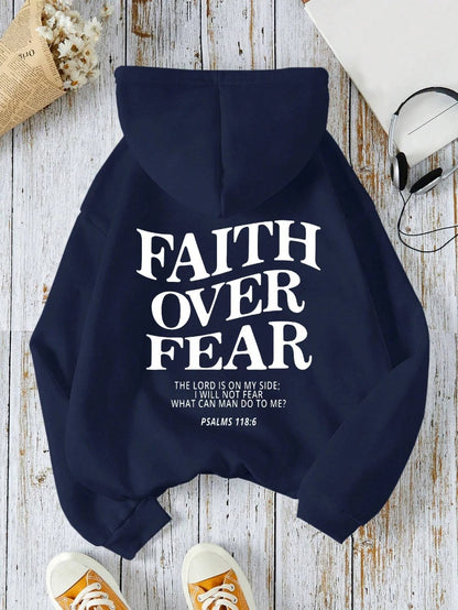 Sweat à Capuche Oversize Femme – Faith Over Fear